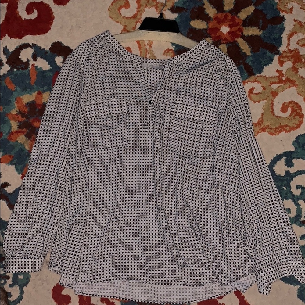 Black and white blouse